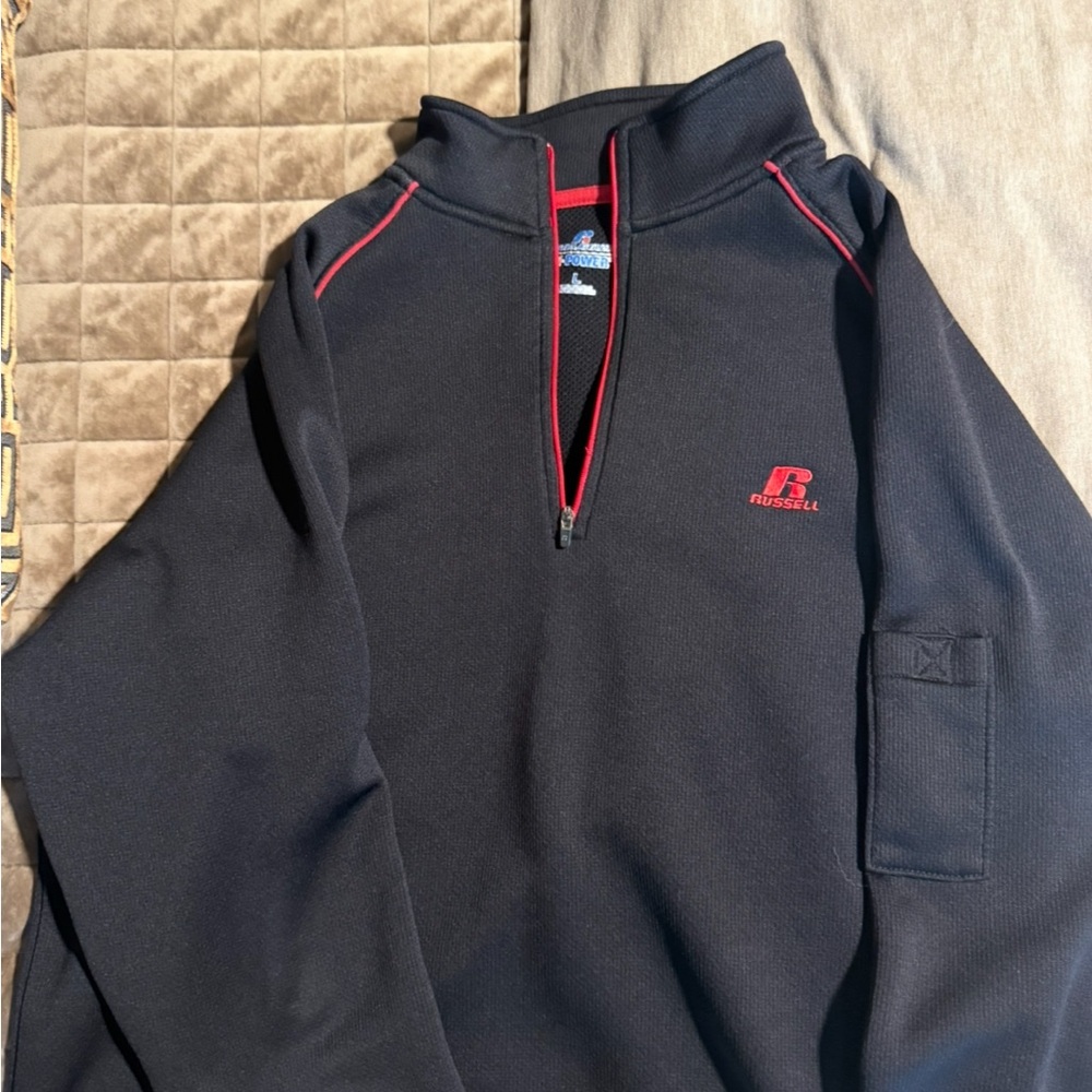 Russell Athletic Black and Red Lightweight Jacket